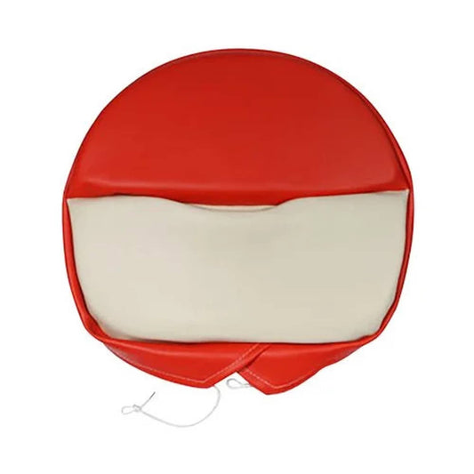 Bethesda Industrial Tie-On Pan Seat Cover - Red and White fits International H 300 340 350 460