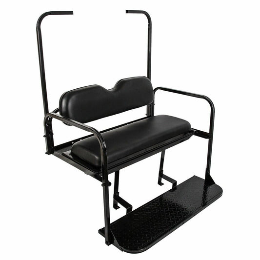 Bethesda Industrial Flip Folding Rear Seat Cushions Pad w/Roof Support For EZGO TXT 1995+ Golf Cart