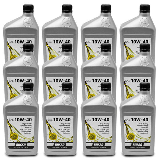 Bethesda Industrial (1) Case of Russo SAE 10W40 Synthetic Blend 4-Cycle Motor Oil 32oz./1 Quart
