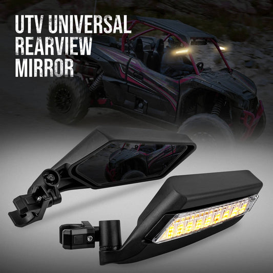 Bethesda Industrial 1.5"-2" LED Rear View Mirrors UTV ATV For Can-Am X3 Polaris RZR Yamaha Honda