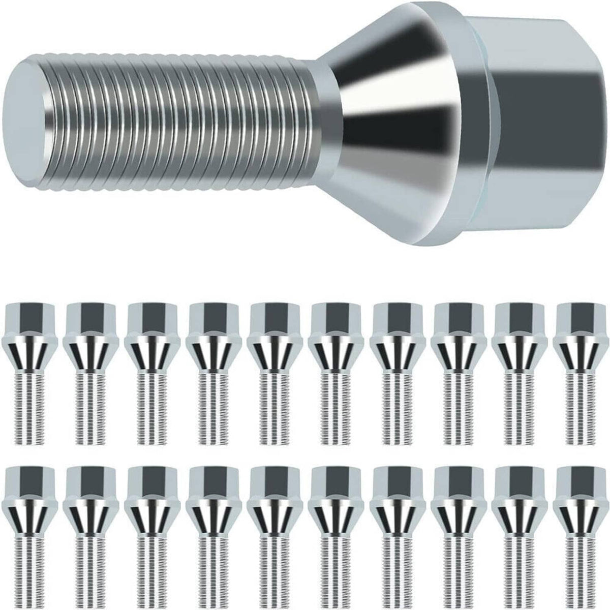 Bethesda Industrial 20PCS 12x1.25 Wheel Lug Nuts For Jeep Cherokee Compass Dodge Dart Chrysler 200