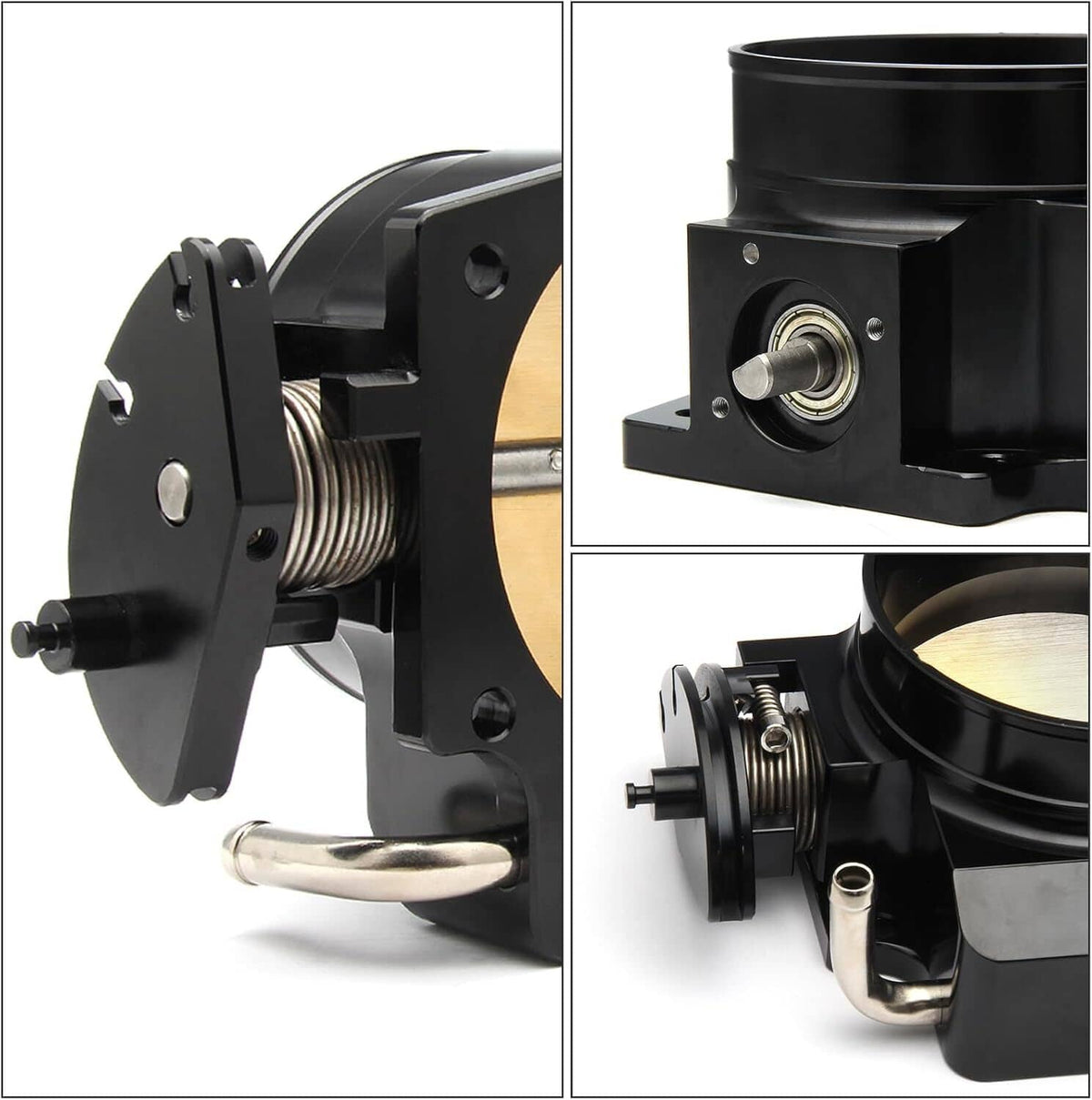 Bethesda Industrial Black 102mm Throttle Body w/Throttle Cable & TPS IAC For GM Gen III LS1 LS2 LS6