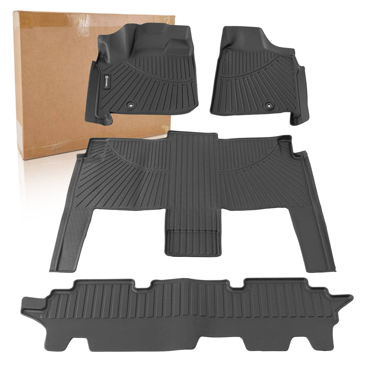 Bethesda Industrial Front & Rear Floor Mats 3 Row Liners For 2008-2016 Chrysler Town and Country