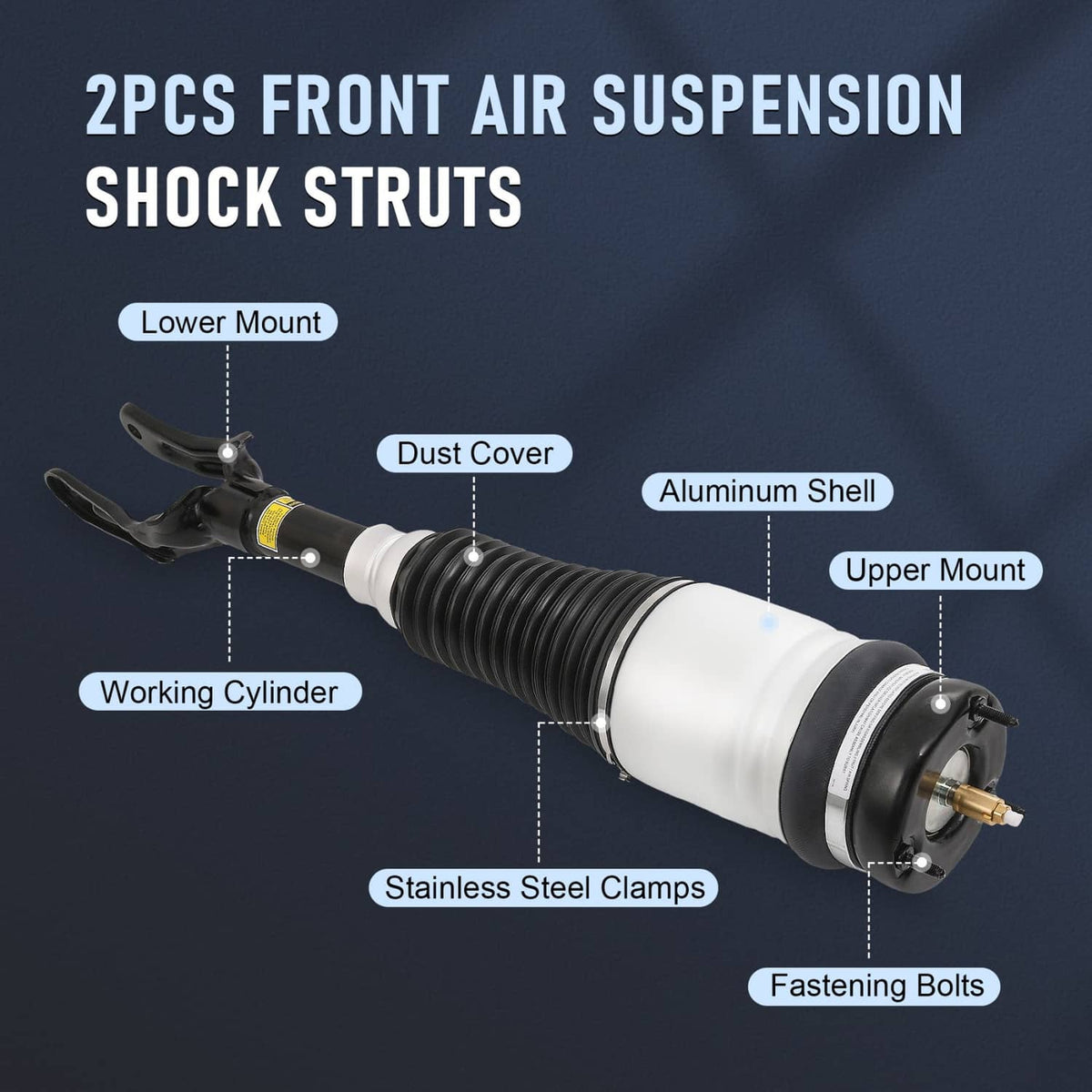 Bethesda Industrial Air Suspension Strut Shocks Front Left & Right For Jeep Grand Cheroke 2011-2015