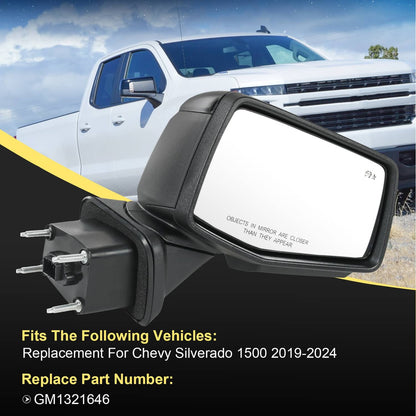 Bethesda Industrial Passenger Right Side Door Mirror for 2019-24 Chevy Silverado 1500 W/Heated Power