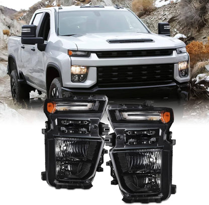 Bethesda Industrial Pair Halogen Headlights w/Bulb For 2024-2025 Chevy Silverado 2500HD 3500HD L+R