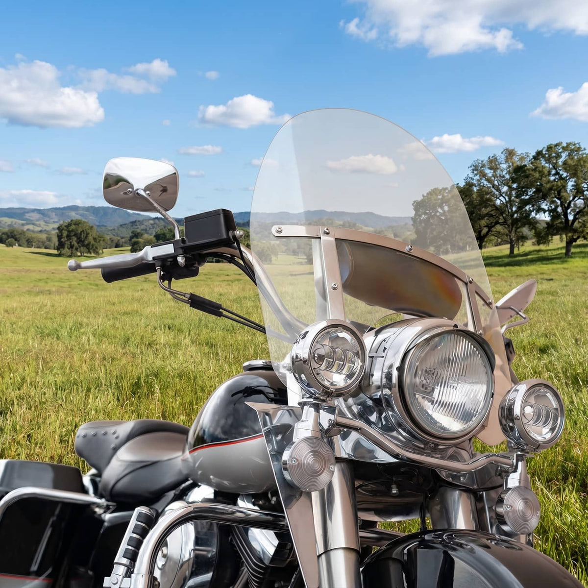 Bethesda Industrial LED Passing Fog Spot Light Turn Signal Lamp Bar Fit For Harley Road King 94-13