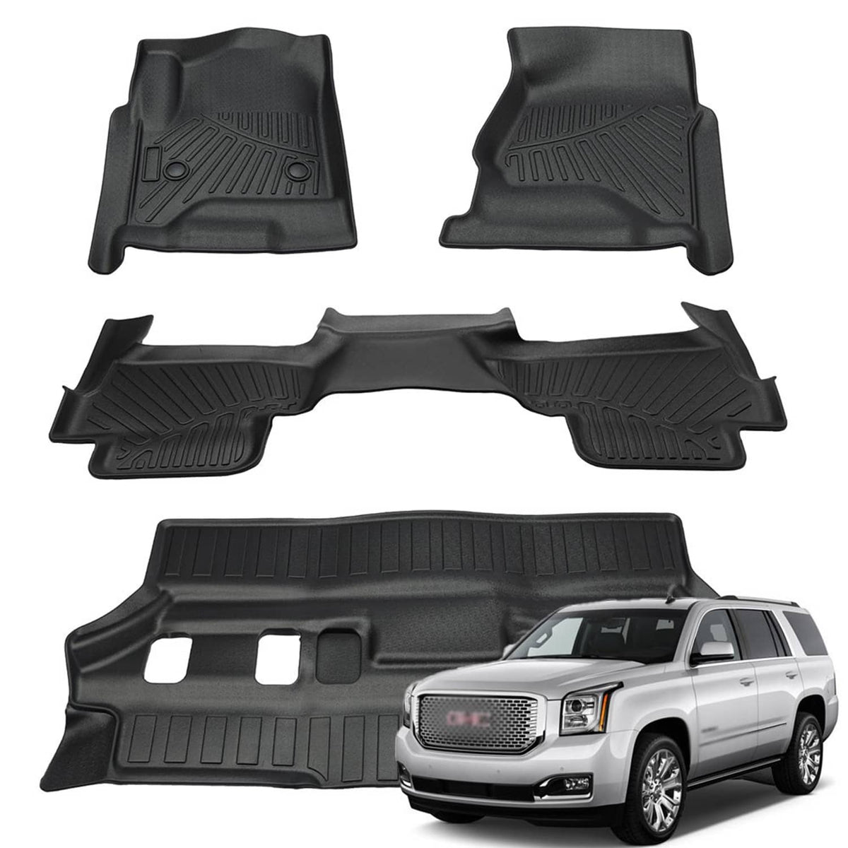 Bethesda Industrial Floor Mats for Chevy Tahoe & GMC Yukon (Not XL) 2015 2016 2017 2018 2019 2020