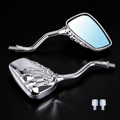 Bethesda Industrial Universal Bicycle Mirror Bike Rear View Side Mirrors 8mm 10mm Skull Hand Style