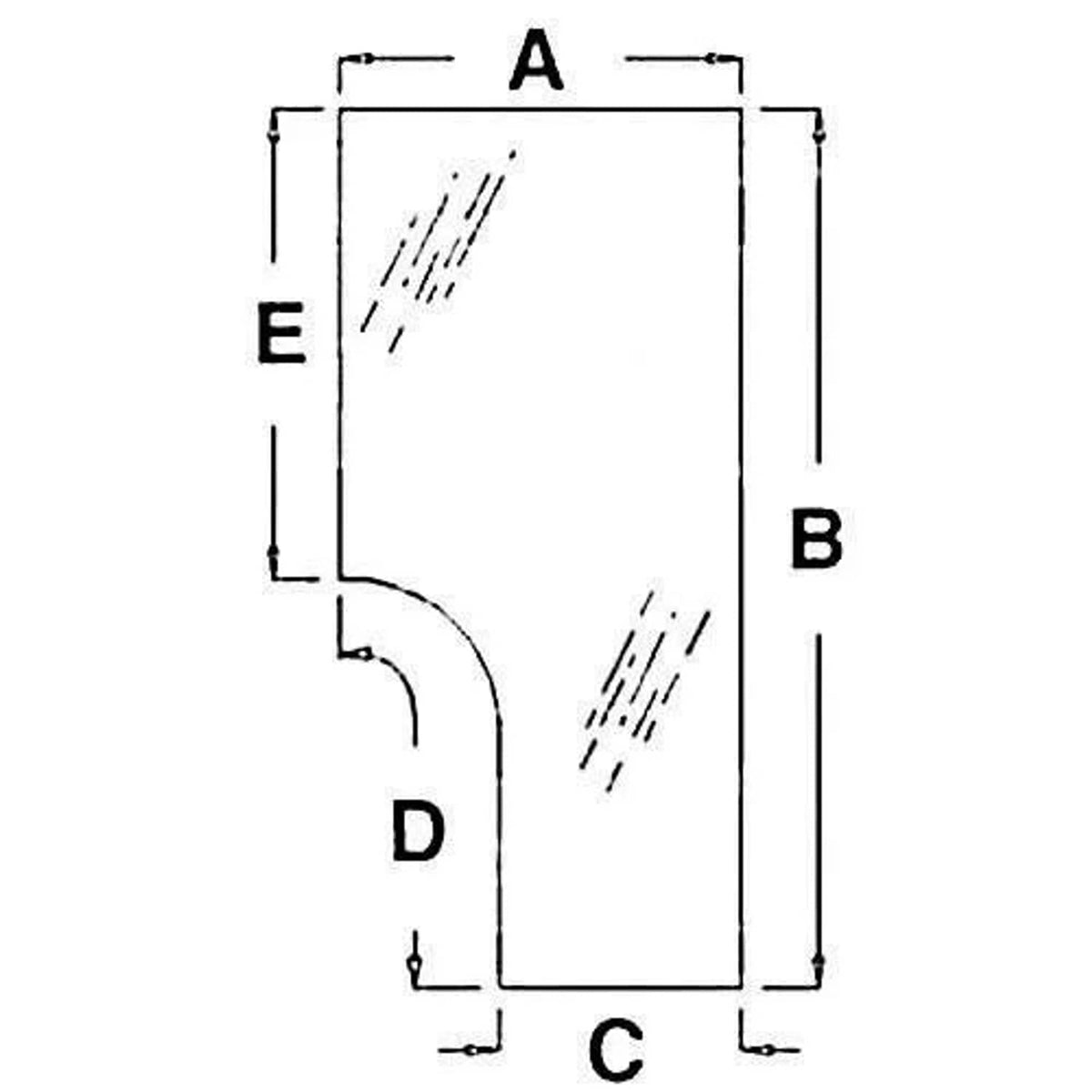 Bethesda Industrial Cab Glass - Left Hand Door fits New Holland TS100 TS110 82000396