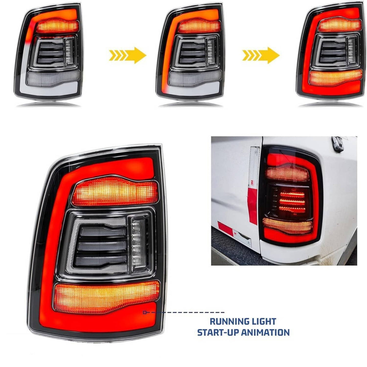 Bethesda Industrial Pair LED Tail Light for 09-18 Dodge Ram 1500 2500 3500 Rear Light Clear Lens New