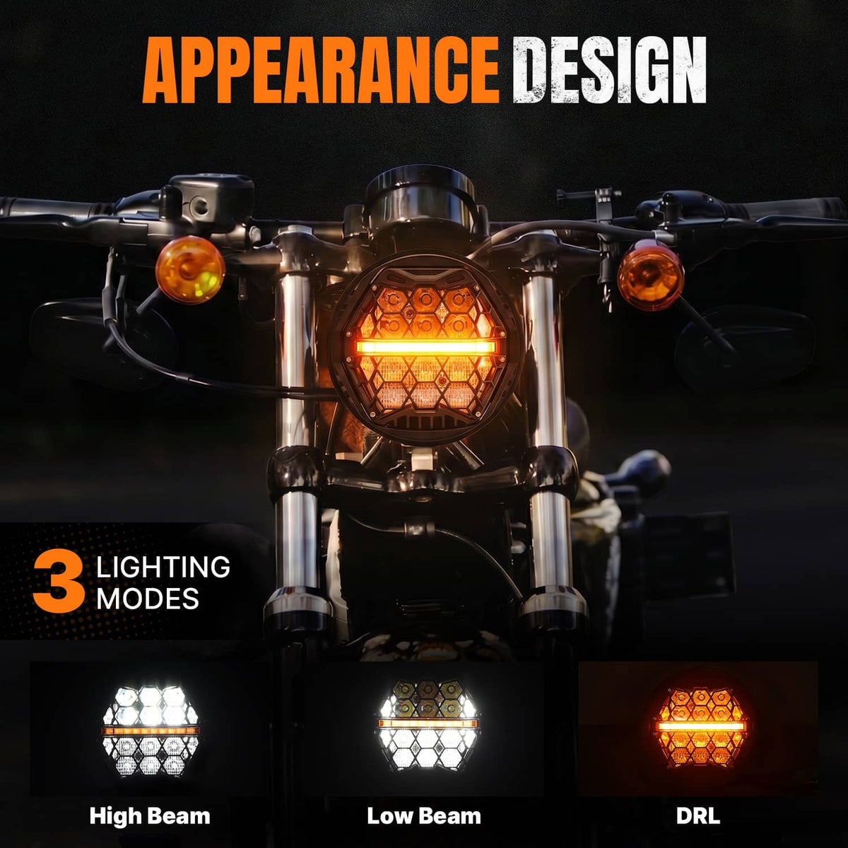 Bethesda Industrial Plug&Play 5.75'' LED Headlight with Hi/Low DRL For Harley StreetBob Super Glide