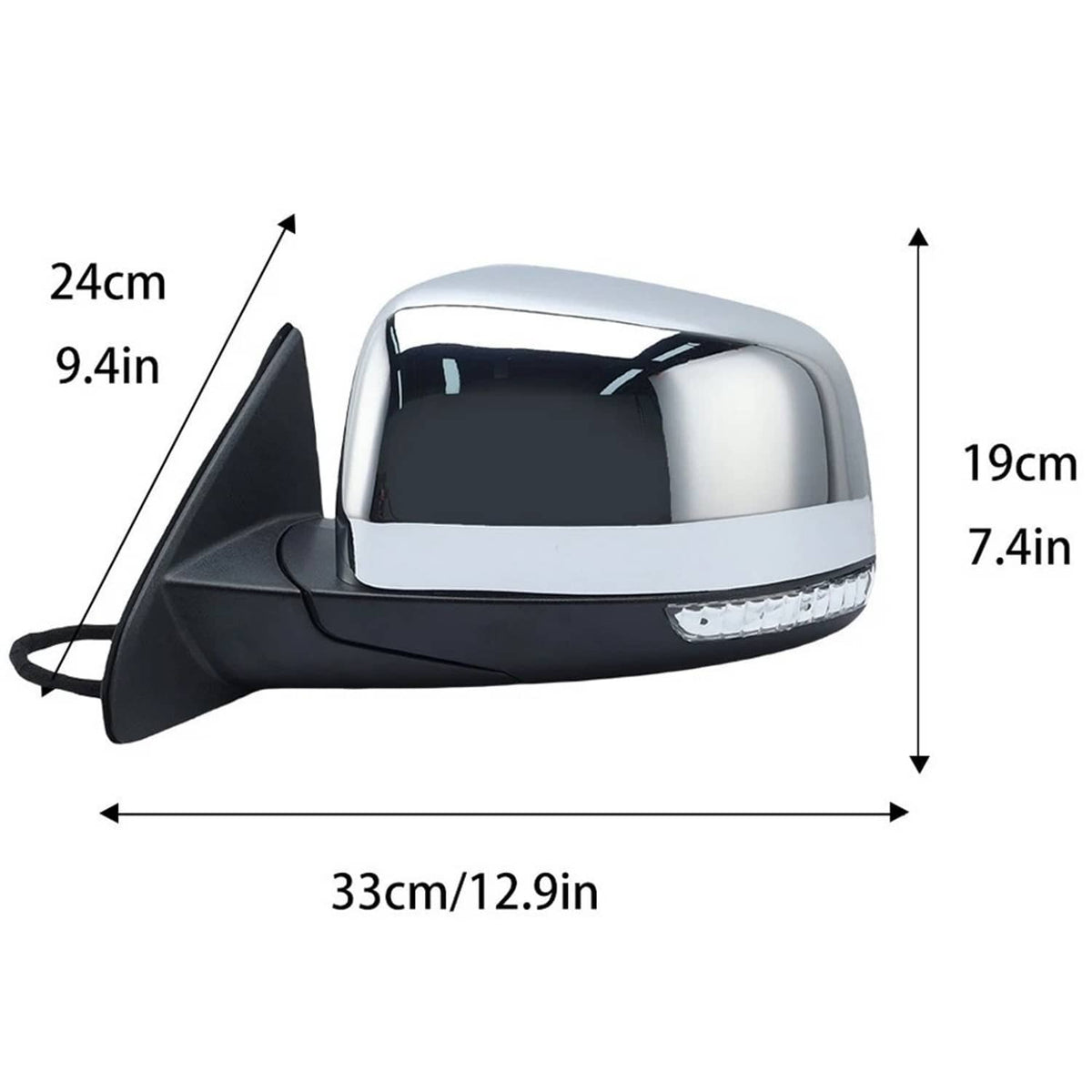 Bethesda Industrial Driver Side Mirror w/Manual Folding Blind Spot For 2011-2022 Jeep Grand Cherokee