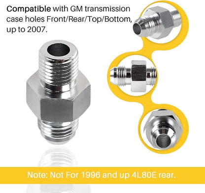 Bethesda Industrial 2Pcs Transmission Adapter Fittings 6AN Flare to 1/4" NPSM for TH350 TH400 700R4