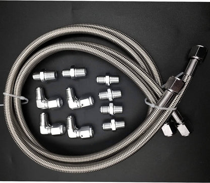 Bethesda Industrial SS Braided Transmission Cool Hoses Lines Kit For Chevy Ford TH350 700R4 TH400