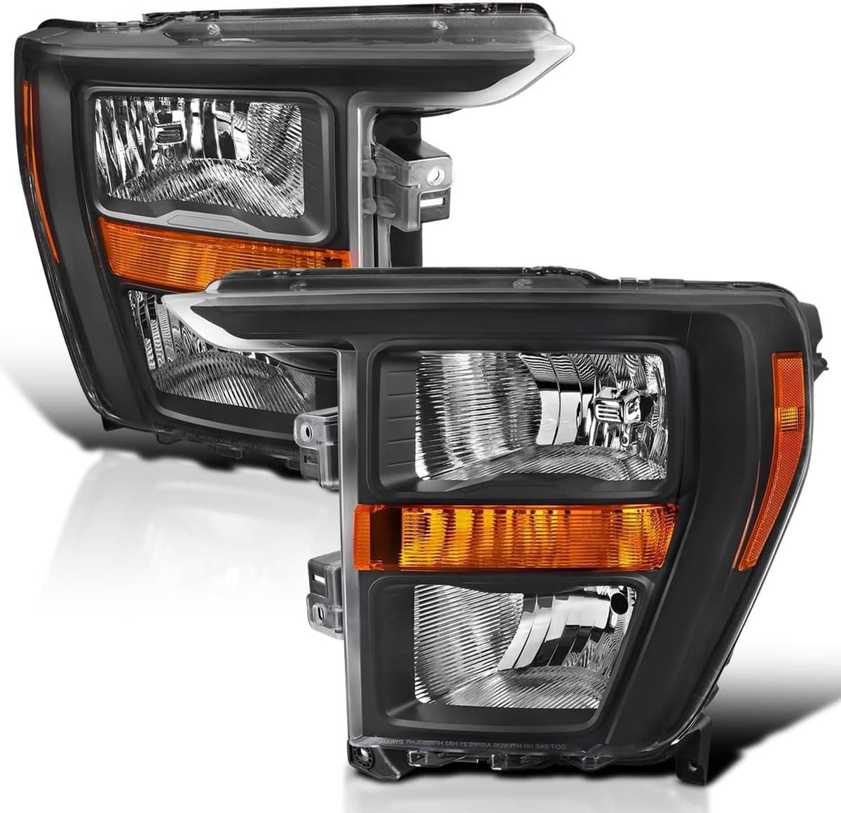 Bethesda Industrial For 2021 2022 2023 Ford F150 Halogen Black Headlights Headlamps Pair Left+Right