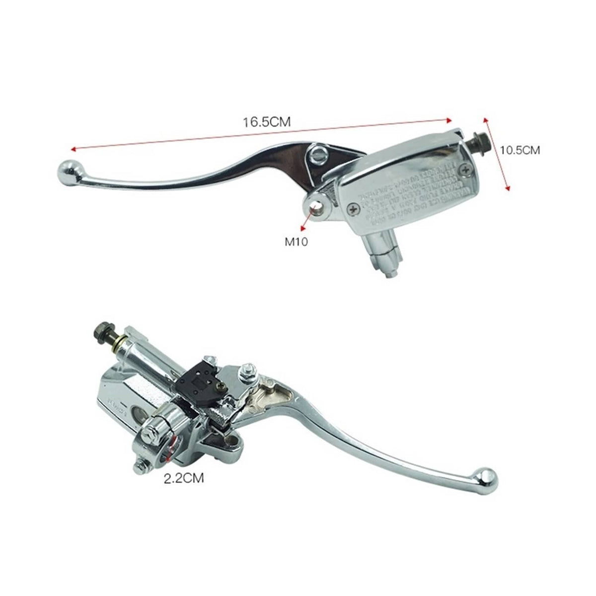 Bethesda Industrial 7/8" Left Motorcycle Handlebar Hydraulic Brake Master Cylinder Lever Chrome