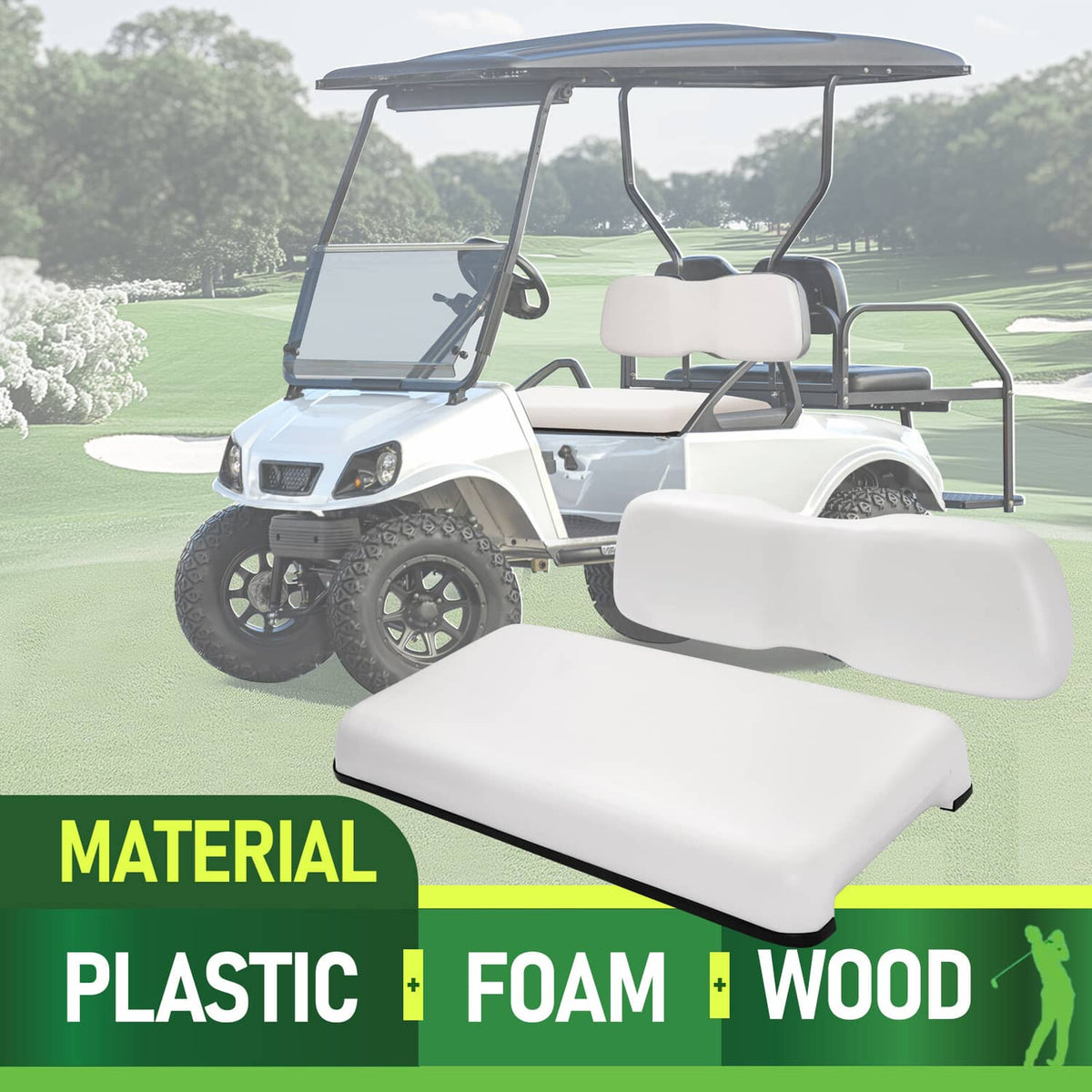 Bethesda Industrial Front Seat Bottom & Seat Backrest Golf Cart Back For Club Car DS 2000.5-up