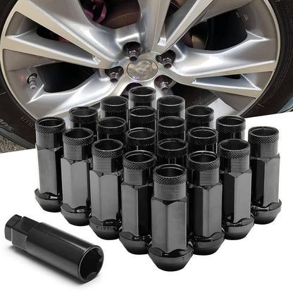Bethesda Industrial 20Pcs M12x1.5mm Extended Steel Open Ended wheel Lug Nuts For Toyota Honda Black