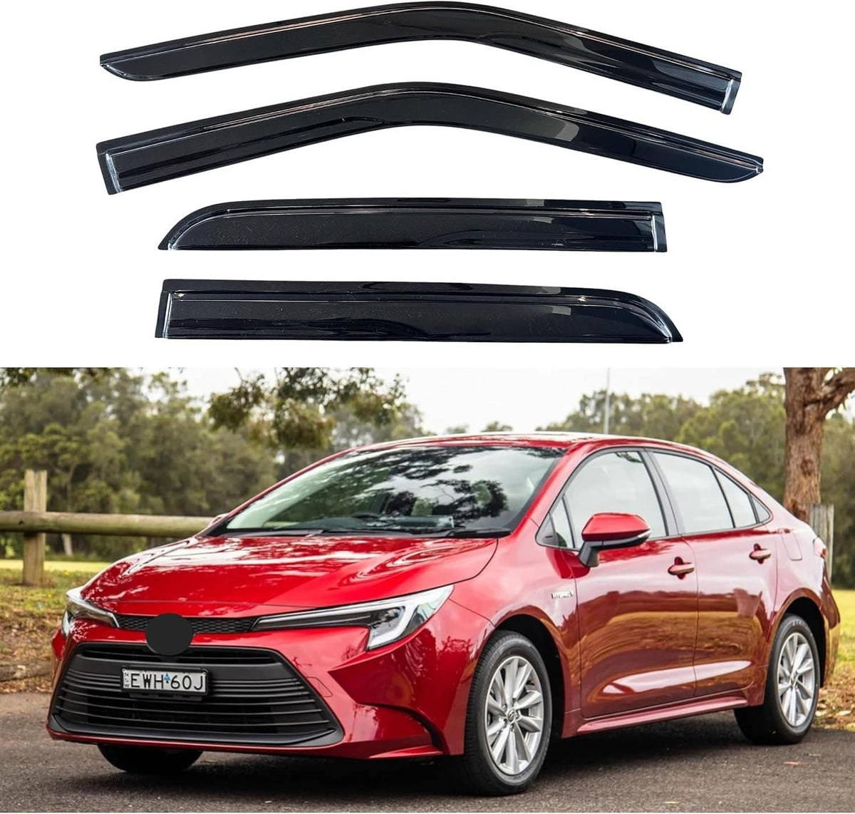 Bethesda Industrial New For 2020-2025 Toyota Corolla Sedan JDM Mugen Style Window Visors Rain Guards