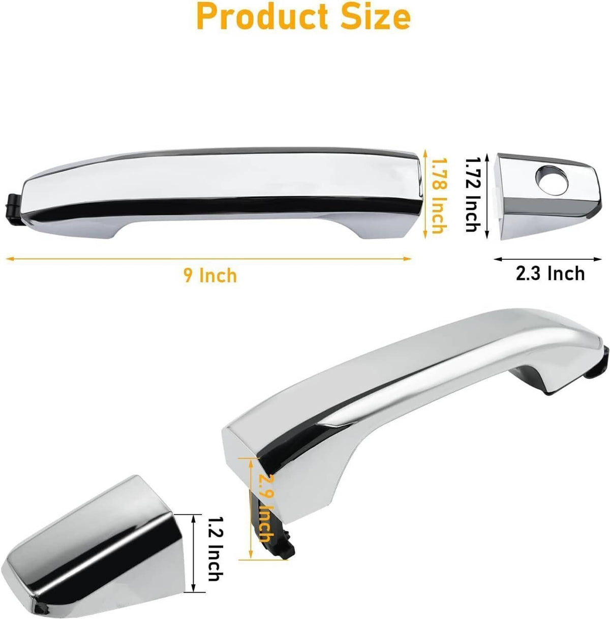 Bethesda Industrial 4Pcs Chrome Exterior Door Handle For 2014-2017 Chevrolet Silverado 1500 22923598