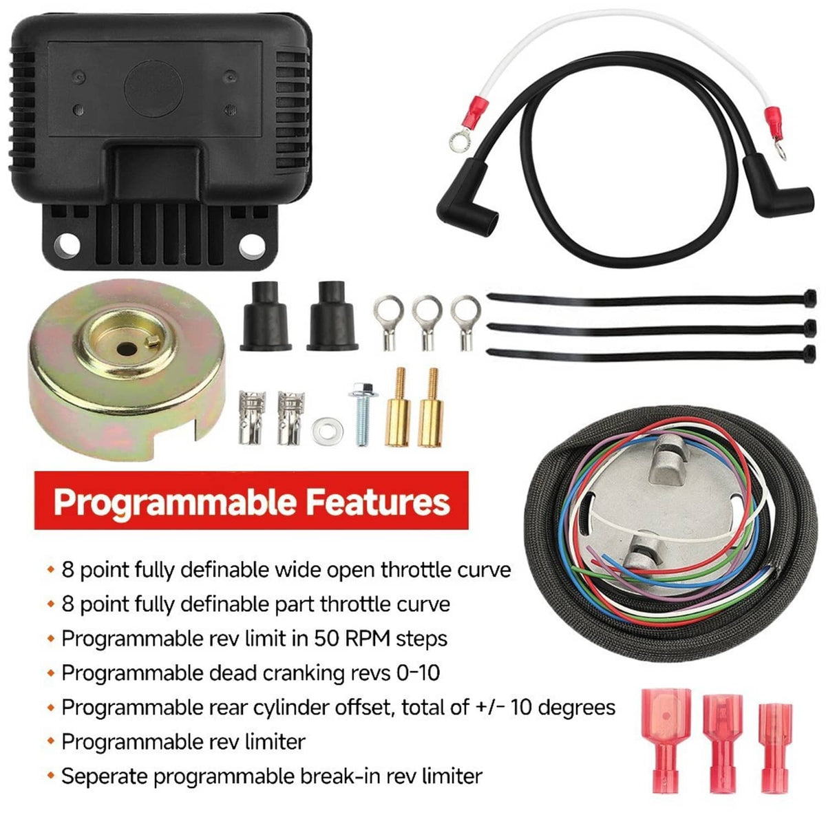 Bethesda Industrial Single Fire Programmable Ignition Kit For 1970-03 Harley-Davidson Big Twin Evo