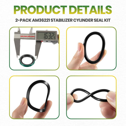 Bethesda Industrial 2 Pack AM36221 Stabilizer Cylinder Seal Kit for John Deere Rod: 1.125” Bore: 2”
