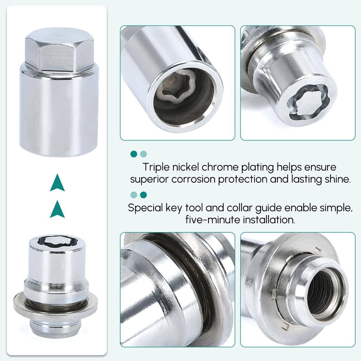 Bethesda Industrial Alloy Wheel Lock Lug Nut Set For Anti Theft For Toyota and Lexus 00276-00900