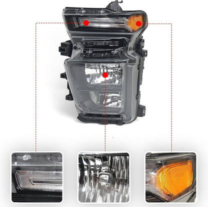 Bethesda Industrial Pair Halogen Headlights w/Bulb For 2024-2025 Chevy Silverado 2500HD 3500HD L+R