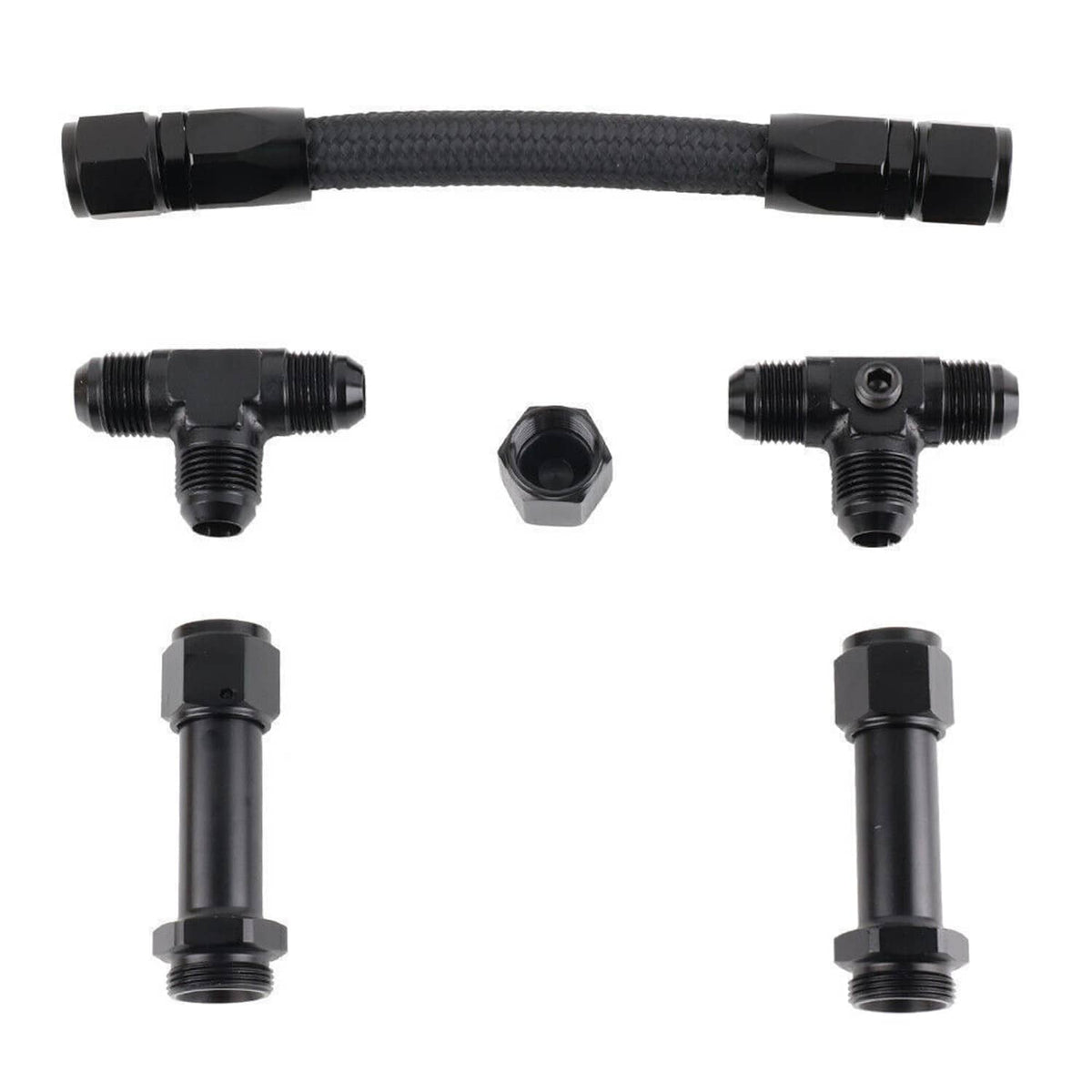 Bethesda Industrial AN8 Dual Feed Carb Fuel Line Braided Fuel Line Kit For Holley 4150 Carburetor