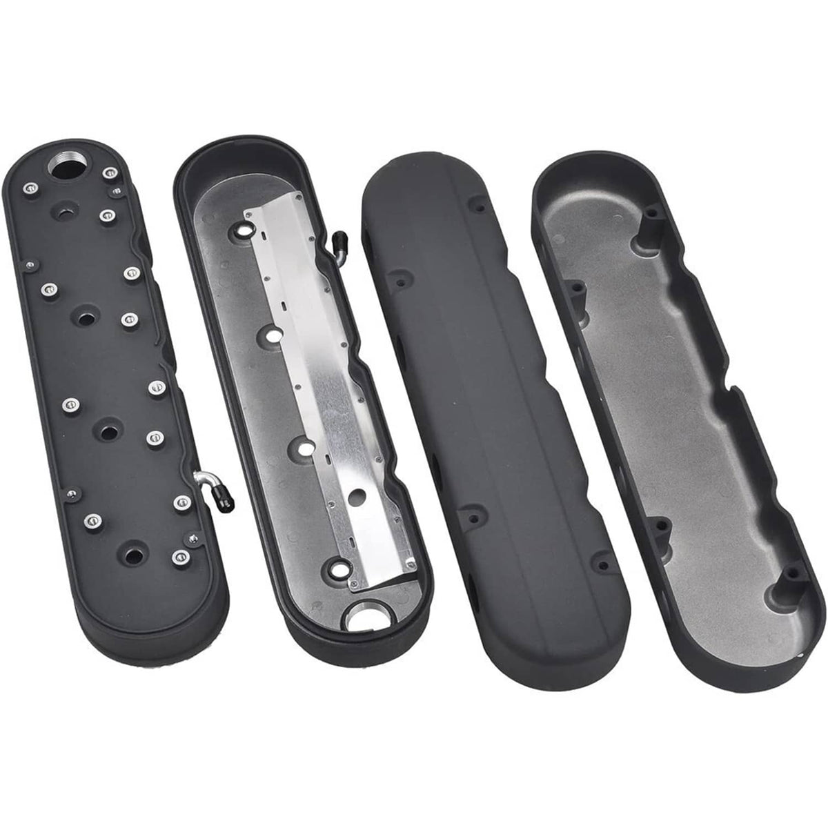 Bethesda Industrial 4Pcs Black Valve Covers & Coil Mounts w/Covers for Chevy LS LS1 LS2 LS3 LS6 LS7