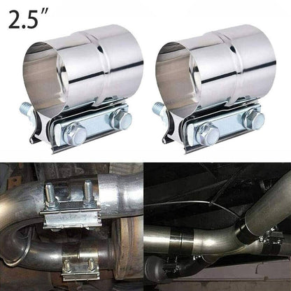 Bethesda Industrial 4Pcs Stainless Lap Joint Exhaust Clamp Sleeve Band For 2.5" inch 2 1/2" OD Pipe