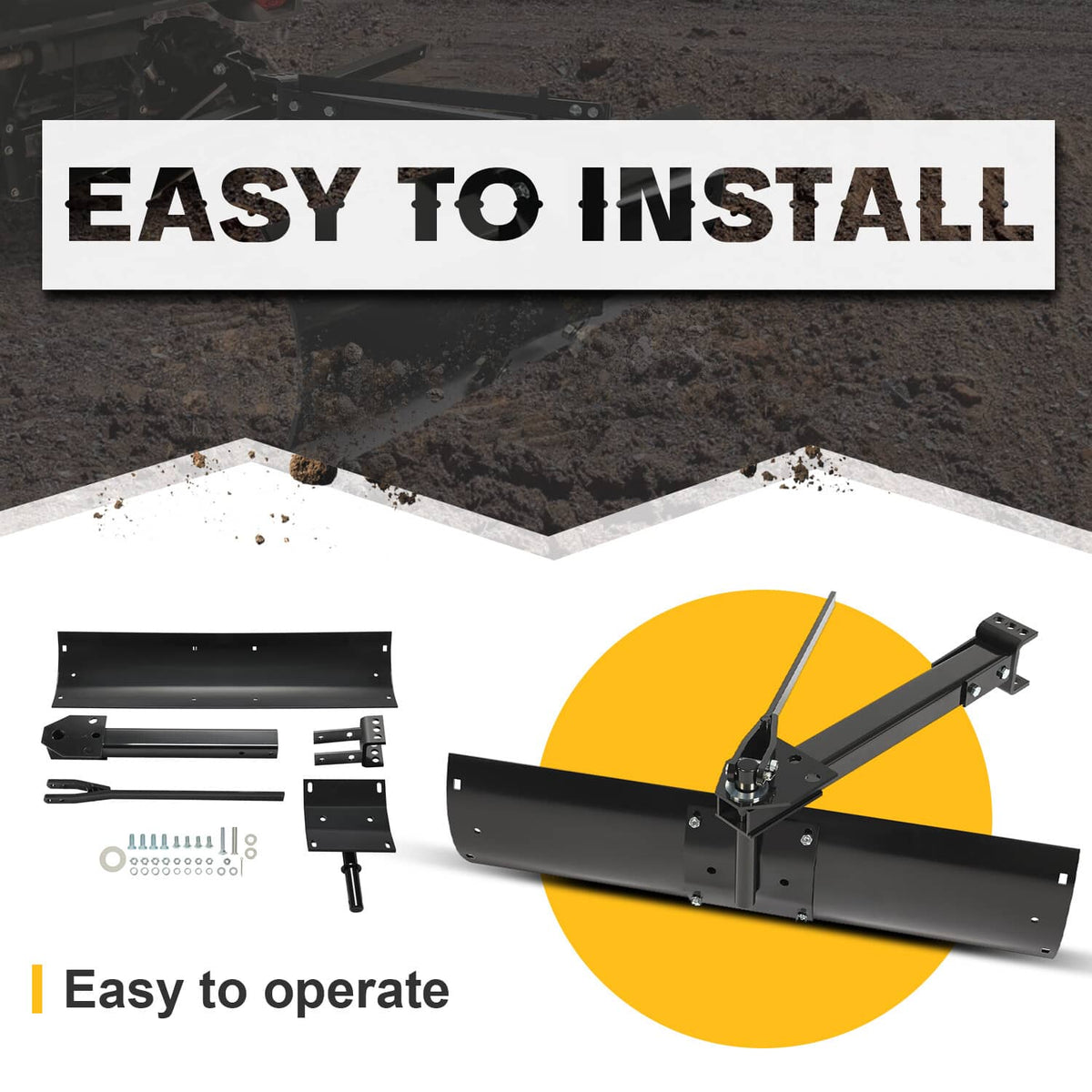 Bethesda Industrial For ATV UTV Tractor Adjustable 40'' Sleeve Hitch Tow Behind Rear Scrape Blade