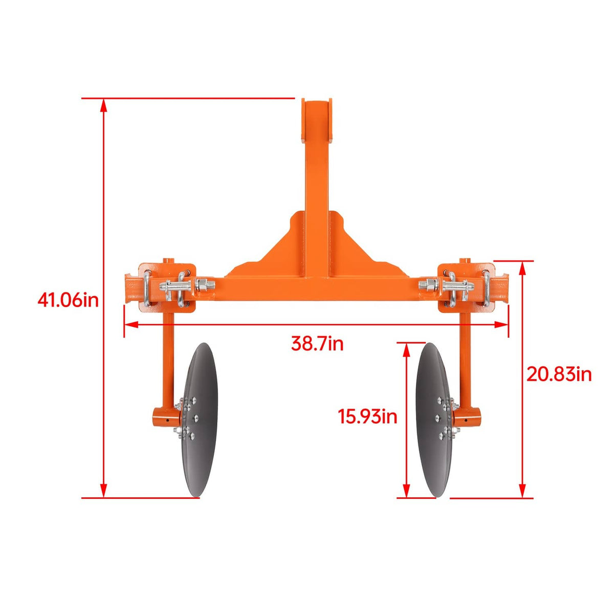 Bethesda Industrial 48" Adjustable Disc Bedder Disc Harrow For Cat 1 Tractors Steel 3 Point