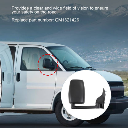 Bethesda Industrial LH + RH Pair Manual Tow Mirrors For 2003-2017 Chevy Express Savana Van Smooth