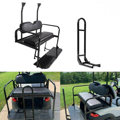 Bethesda Industrial Rear Flip Seat Back Seat Kit For Club Car PRECEDENT/TEMPO Golf Cart w/ Grab Bar