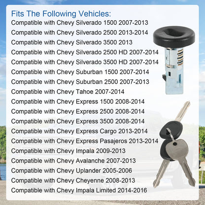 Bethesda Industrial IGNITION LOCK CYLINDER For 2007-2013 SILVERADO TAHOE YUKON GMC SIERRA & MORE