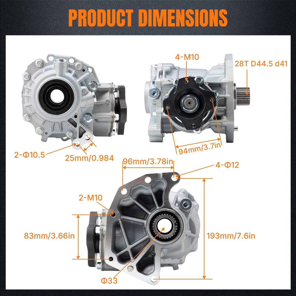 Bethesda Industrial Transfer Case Assembly for Infiniti QX60 Murano Pathfinder 3.5L 33100-3KA0B