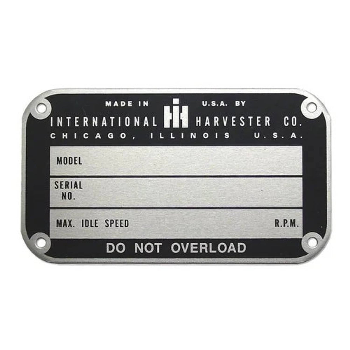 Bethesda Industrial Decal Serial Number Tag - Later Style fits International H M Super H Super M