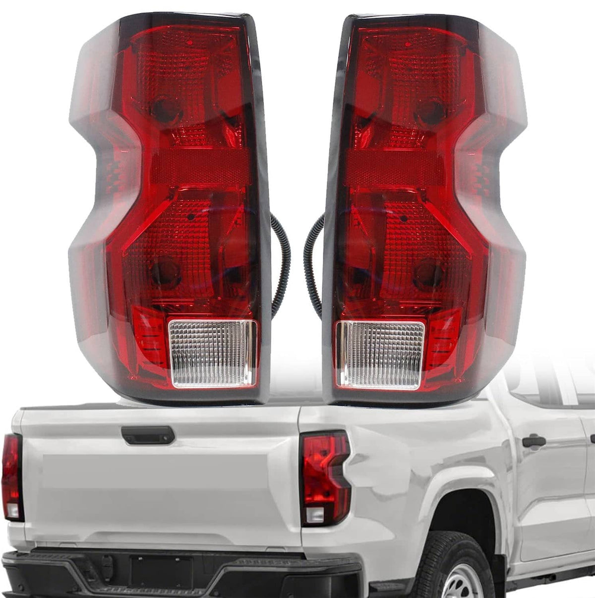 Bethesda Industrial Driver & Passenger Side Halogen Tail Lights w/ Bulb For 2023 2024 Chevy Colorado