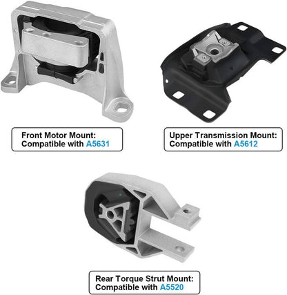 Bethesda Industrial New 3Pcs Engine Motor & Transmission Mount Set for 2013-16 Ford Escape 2.0L 2.5L