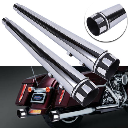 Bethesda Industrial 4" Megaphone Slip-On Exhaust Pipe Mufflers For Harley Electra Glide Road King