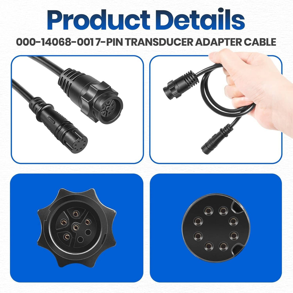 Bethesda Industrial 000-14068-001 7-Pin Transducer Adapter Cable for Lowrance Hook²/Reveal & Cruise