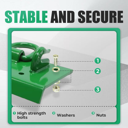 Bethesda Industrial 2" Receiver D Rings Grab Hooks  For John Deere 1025R 4100 4110 several models
