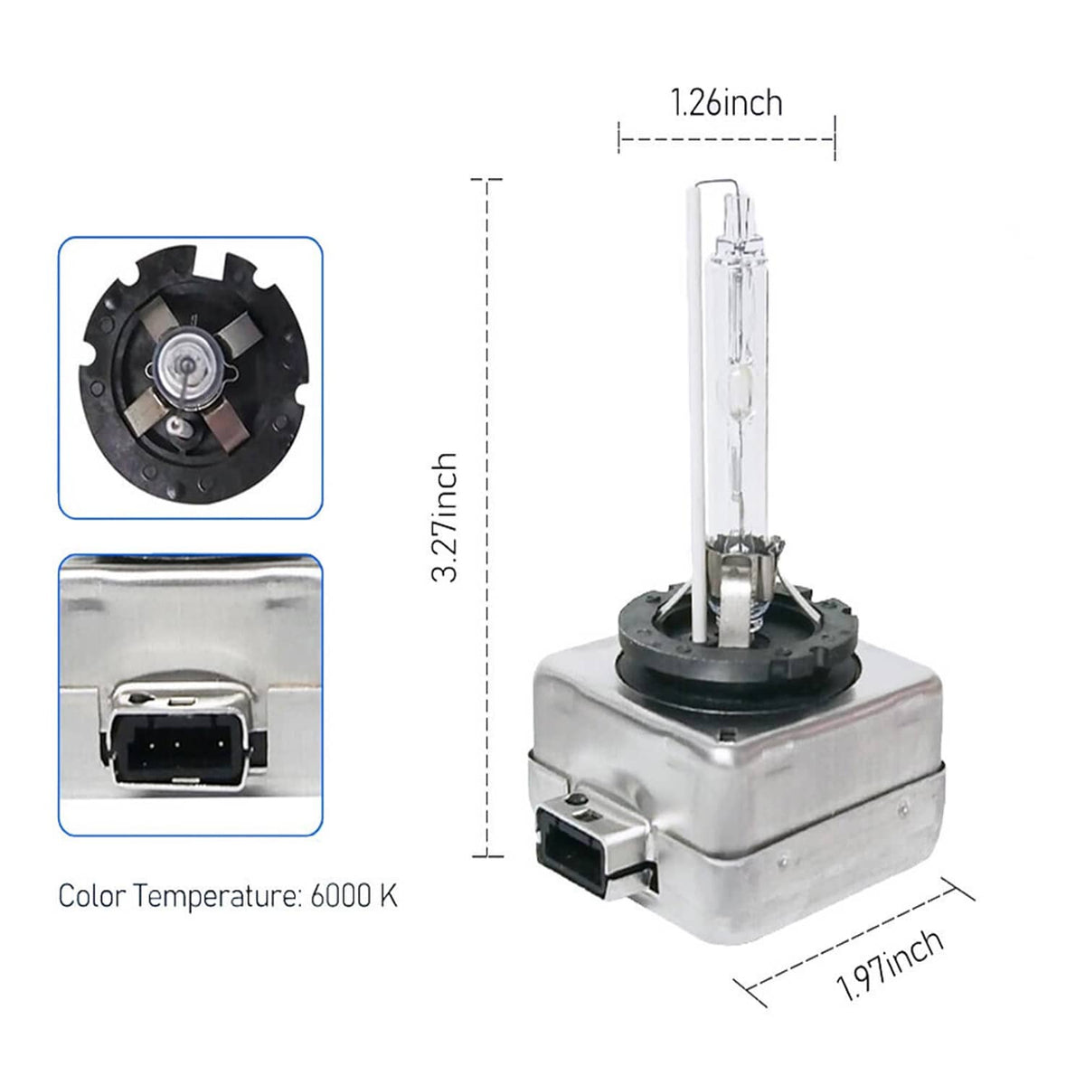 Bethesda Industrial Set D1C D1S D1R 6000K White HID Xenon Headlight Light Bulbs OEM Replacement