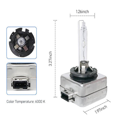 Bethesda Industrial Set D1C D1S D1R 6000K White HID Xenon Headlight Light Bulbs OEM Replacement