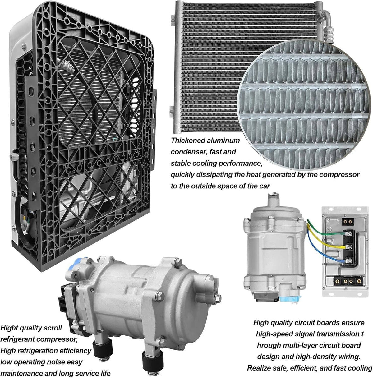 Bethesda Industrial 12V 12000BTU Truck Cab Air Conditioner Split AC For Semi Trucks Bus RV Caravan