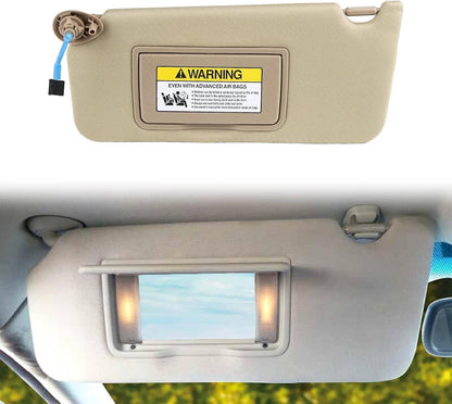 Bethesda Industrial Left Driver Side Sun Visor w/ Light & Mirror For 2008-2017 Honda Accord Beige
