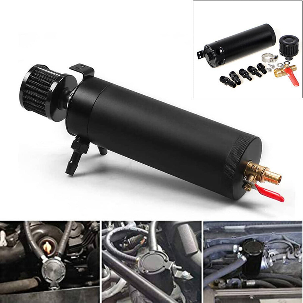 Bethesda Industrial 750ML Oil Catch Can Kit Oil Separator Large Baffled Reservoir Tank Universal New