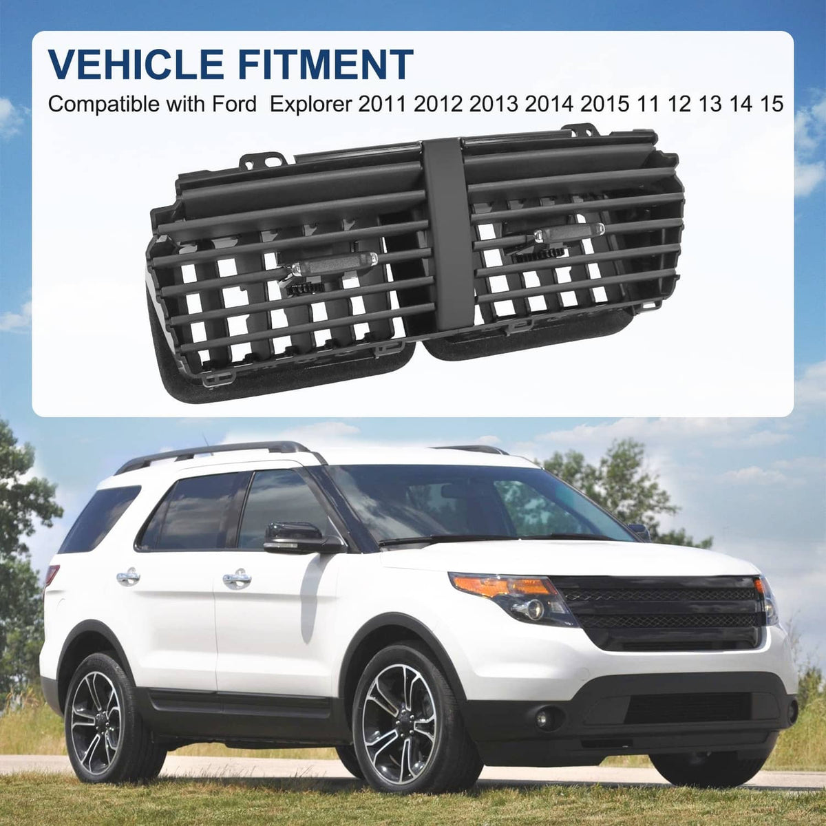 Bethesda Industrial Dash A/C Heater-Air Outlet Louver Vent BB5Z-19893-AD For 2011-15 Ford Explorer